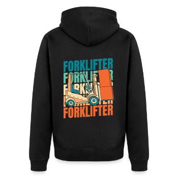 Forklift Forklift Driver - Unisex Premium Organic Zip Hoodie - black - Back - Nico (187cm)