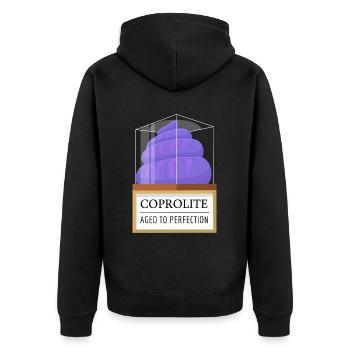 Coprolite Perfection Koprolith Fossilien - Unisex Premium Bio Zip Hoodie - Schwarz - Hinten - Nico (187cm)