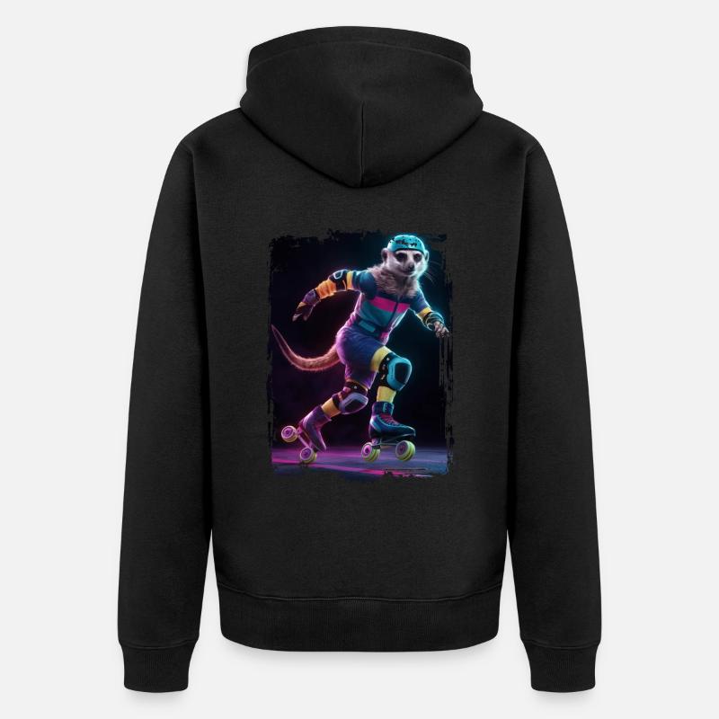 Erdmännchen Eiskunstlauf Geschenk - Unisex Premium Bio Zip Hoodie - Schwarz
