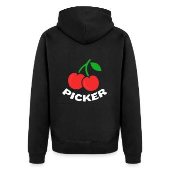 Cerisier Cerisier Fleur de cerisier Fruit Cadeau - Veste à capuche bio Premium Unisexe - noir - Dos - Nico (187cm)