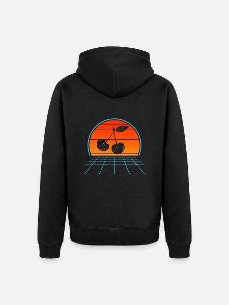 Kirsche Kirschbaum Kirschblüte Frucht Geschenk - Unisex Premium Bio Zip Hoodie - Schwarz