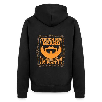 Citation de barbe, Touche ma barbe et dis-moi que je suis jolie - Veste à capuche bio Premium Unisexe - noir - Dos - Nico (187cm)
