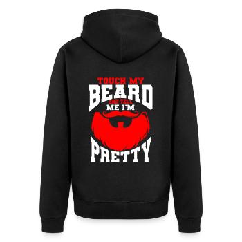 Citation de barbe, Touche ma barbe et dis-moi que je suis jolie - Veste à capuche bio Premium Unisexe - noir - Dos - Nico (187cm)