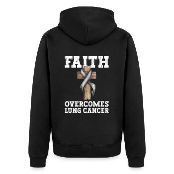 Ruban blanc du Mois de la sensibilisation au cancer du poumon - Veste à capuche bio Premium Unisexe - noir - Dos - Nico (187cm)