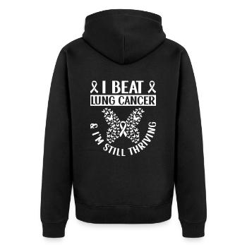 Cancer du poumon Sensibilisation gratuite au cancer du poumon - Veste à capuche bio Premium Unisexe - noir - Dos - Nico (187cm)