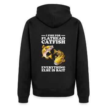 Poisson-chat pêcheur Poisson-chat Pêche au poisson-chat Pêche au poisson-chat - Veste à capuche bio Premium Unisexe - noir - Dos - Nico (187cm)