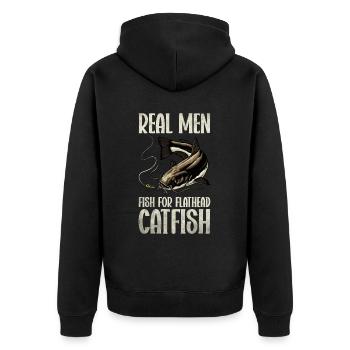 Poisson-chat pêcheur Poisson-chat Pêche au poisson-chat Pêche au poisson-chat - Veste à capuche bio Premium Unisexe - noir - Dos - Nico (187cm)