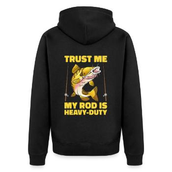 Poisson-chat pêcheur Poisson-chat Pêche au poisson-chat Pêche au poisson-chat - Veste à capuche bio Premium Unisexe - noir - Dos - Nico (187cm)