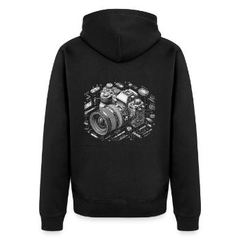 Photographer Photography Photographer - Unisex Premium Organic Zip Hoodie - black - Back - Nico (187cm)