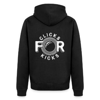 Photographer Photography Photographers Clicks For Kicks - Unisex Premium Organic Zip Hoodie - black - Back - Nico (187cm)