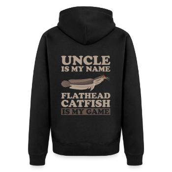 Poisson-chat pêcheur Poisson-chat Pêche au poisson-chat Pêche au poisson-chat - Veste à capuche bio Premium Unisexe - noir - Dos - Nico (187cm)