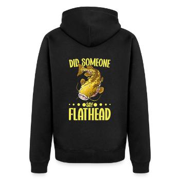 Poisson-chat pêcheur Poisson-chat Pêche au poisson-chat Pêche au poisson-chat - Veste à capuche bio Premium Unisexe - noir - Dos - Nico (187cm)