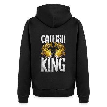 Poisson-chat pêcheur Poisson-chat Pêche au poisson-chat Pêche au poisson-chat - Veste à capuche bio Premium Unisexe - noir - Dos - Nico (187cm)