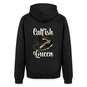 Poisson-chat pêcheur Poisson-chat Pêche au poisson-chat Pêche au poisson-chat - Veste à capuche bio Premium Unisexe - noir - Dos - Nico (187cm)