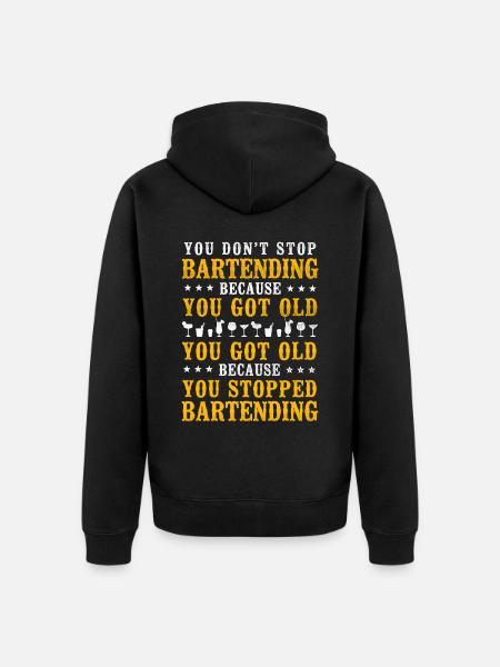 Bartender Mixologist Retired You - Unisex Premium Organic Zip Hoodie - black