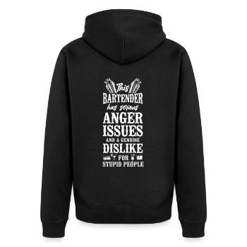 Bartender Mixologist This - Unisex Premium Organic Zip Hoodie - black - Back - Nico (187cm)