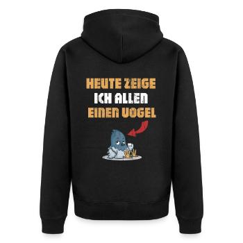 Oiseau pour les farceurs et les amateurs d’humour nerd - Veste à capuche bio Premium Unisexe - noir - Dos - Nico (187cm)