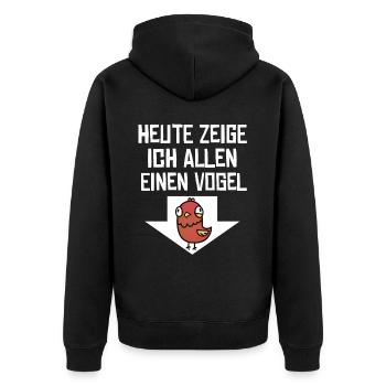 Oiseau pour les farceurs et les amateurs d’humour nerd - Veste à capuche bio Premium Unisexe - noir - Dos - Nico (187cm)