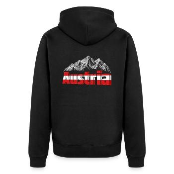 Austria Vacation Eagle Alps Mountains Gift - Unisex Premium Organic Zip Hoodie - black - Back - Nico (187cm)