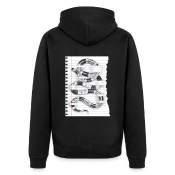 Kunstvolle Schlange für Naturfans und Terrarianer - Unisex Premium Bio Zip Hoodie - Schwarz - Hinten - Nico (187cm)