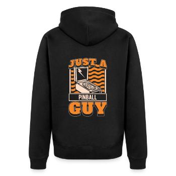 Pinball Just A Pinball Guy - Unisex Premium Bio Zip Hoodie - Schwarz - Hinten - Nico (187cm)