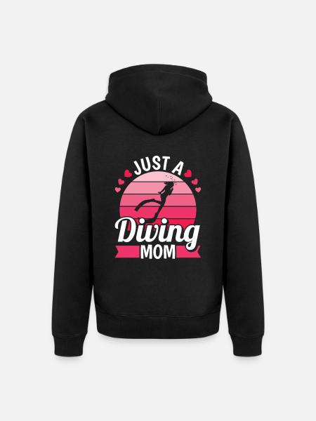 Plongeur Juste une maman plongeuse - Veste à capuche bio Premium Unisexe - noir