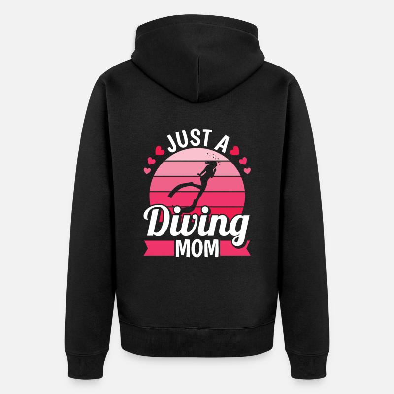 Plongeur Juste une maman plongeuse - Veste à capuche bio Premium Unisexe - noir