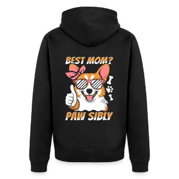 Corgi Mutter Meilleure maman Pawsibly - Veste à capuche bio Premium Unisexe - noir - Dos - Nico (187cm)