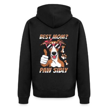Greyhound Greyhound Mother Best Mom Pawsibly - Unisex Premium Organic Zip Hoodie - black - Back - Nico (187cm)