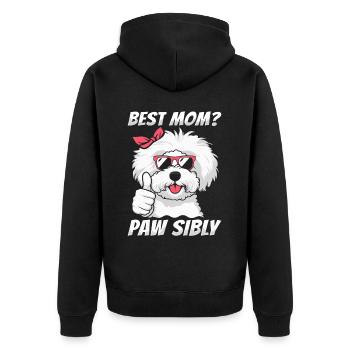 Bichon Frize Mutter Best Mom Pawsibly - Unisex Premium Organic Zip Hoodie - black - Back - Nico (187cm)