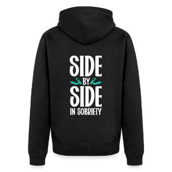 Awareness of Addiction Prevention Addiction - Unisex Premium Organic Zip Hoodie - black - Back - Nico (187cm)