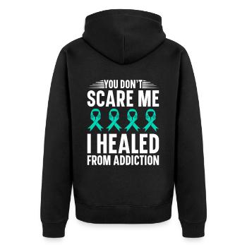 Awareness of Addiction Prevention Addiction - Unisex Premium Organic Zip Hoodie - black - Back - Nico (187cm)