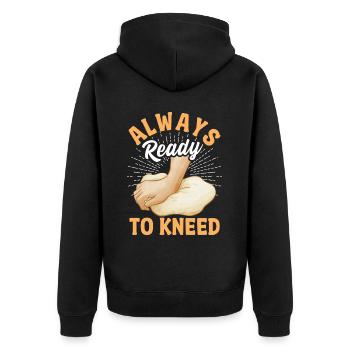 Bread Baking Bread Maker - Unisex Premium Organic Zip Hoodie - black - Back - Nico (187cm)