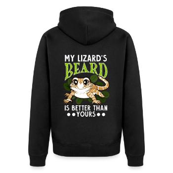 Funny bearded dragon - Unisex Premium Organic Zip Hoodie - black - Back - Nico (187cm)