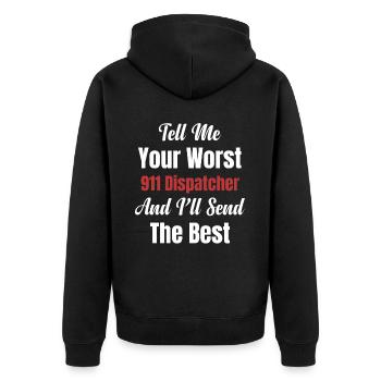 Dites-moi quels sont vos pires répartiteurs et - Veste à capuche bio Premium Unisexe - noir - Dos - Nico (187cm)