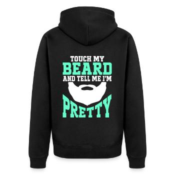 Citation de barbe, Touche ma barbe et dis-moi que je suis jolie - Veste à capuche bio Premium Unisexe - noir - Dos - Nico (187cm)