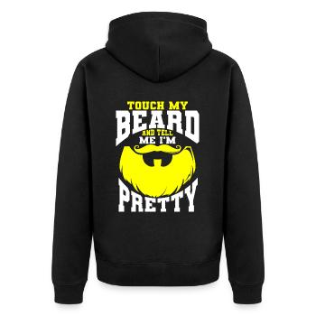 Citation de barbe, Touche ma barbe et dis-moi que je suis jolie - Veste à capuche bio Premium Unisexe - noir - Dos - Nico (187cm)