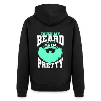 Citation de barbe, Touche ma barbe et dis-moi que je suis jolie - Veste à capuche bio Premium Unisexe - noir - Dos - Nico (187cm)