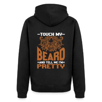 Citation de barbe, Touche ma barbe et dis-moi que je suis jolie - Veste à capuche bio Premium Unisexe - noir - Dos - Nico (187cm)