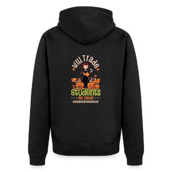 Kindergarten Teacher Trade Students For Candy - Unisex Premium Organic Zip Hoodie - black - Back - Nico (187cm)