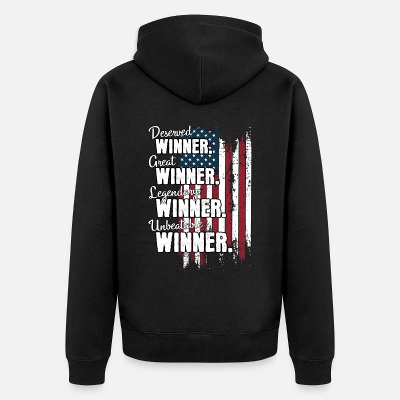 Gagnant Gewinner US - Veste à capuche bio Premium Unisexe - noir