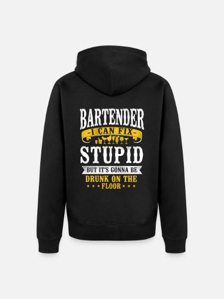 Bartender Mixologist Bartender I - Unisex Premium Bio Zip Hoodie - Schwarz