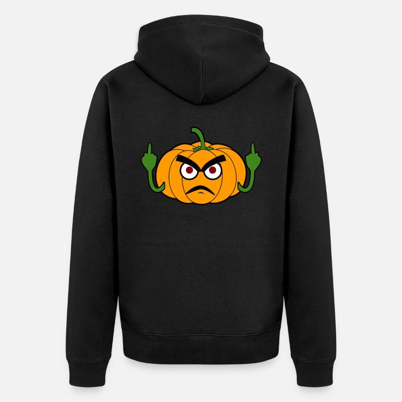 Grumpy Pumpkin Middle Finger Pumpkins - Unisex Premium Bio Zip Hoodie - Schwarz