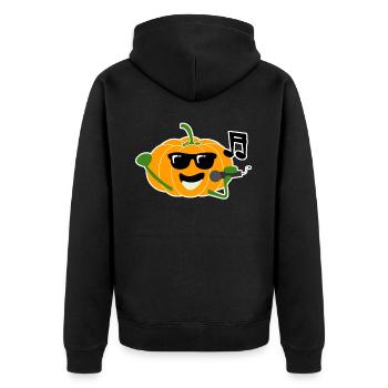 Singing Pumpkin Music Pumpkins - Unisex Premium Organic Zip Hoodie - black - Back - Nico (187cm)