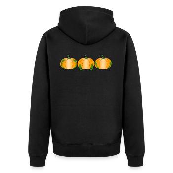 Pumpkin 3 Monkey Pumpkins - Unisex Premium Organic Zip Hoodie - black - Back - Nico (187cm)