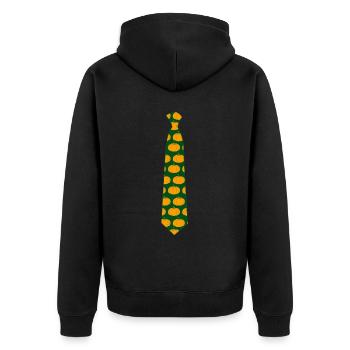 Pumpkin Tie Pumpkins - Unisex Premium Organic Zip Hoodie - black - Back - Nico (187cm)