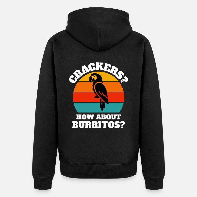 Dictons de perroquet amusants - Veste à capuche bio Premium Unisexe - noir