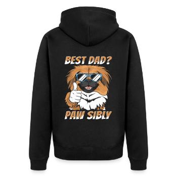 Père pékinois Meilleur papa Pawsibly - Veste à capuche bio Premium Unisexe - noir - Dos - Nico (187cm)