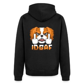 Roi Charles Cavalier Idgaf - Veste à capuche bio Premium Unisexe - noir - Dos - Nico (187cm)