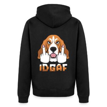 Bassett Chien Idgaf - Veste à capuche bio Premium Unisexe - noir - Dos - Nico (187cm)